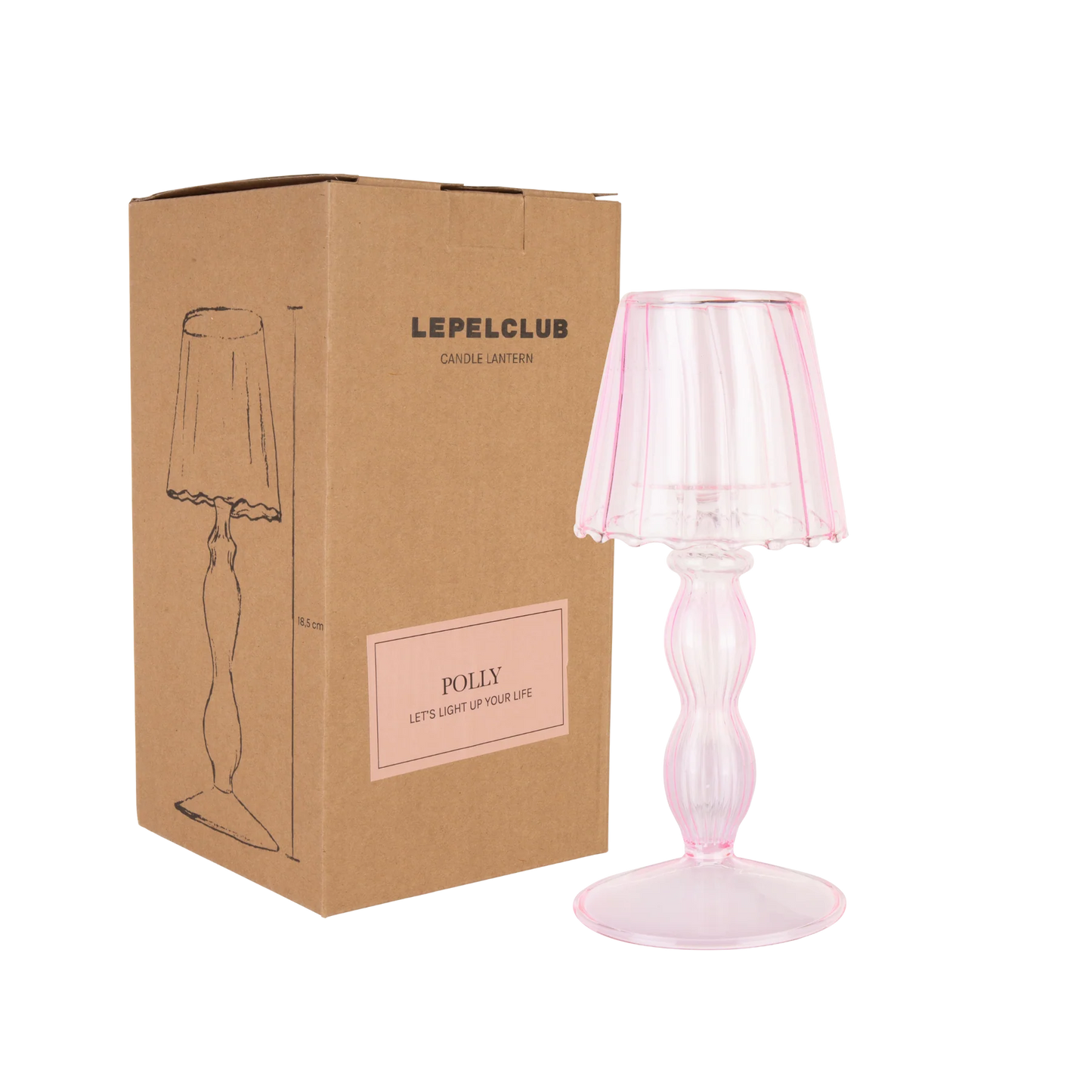 LEPELCLUB Polly candle lantern pink