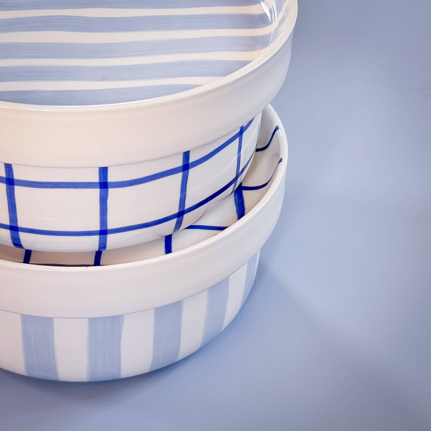 Skål stor Stripes - Morning azzurro