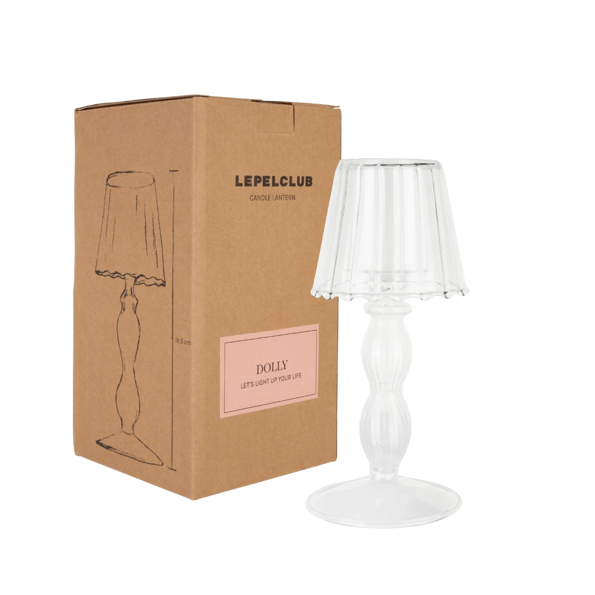 LEPELCLUB Dolly Candle Lantern Clear