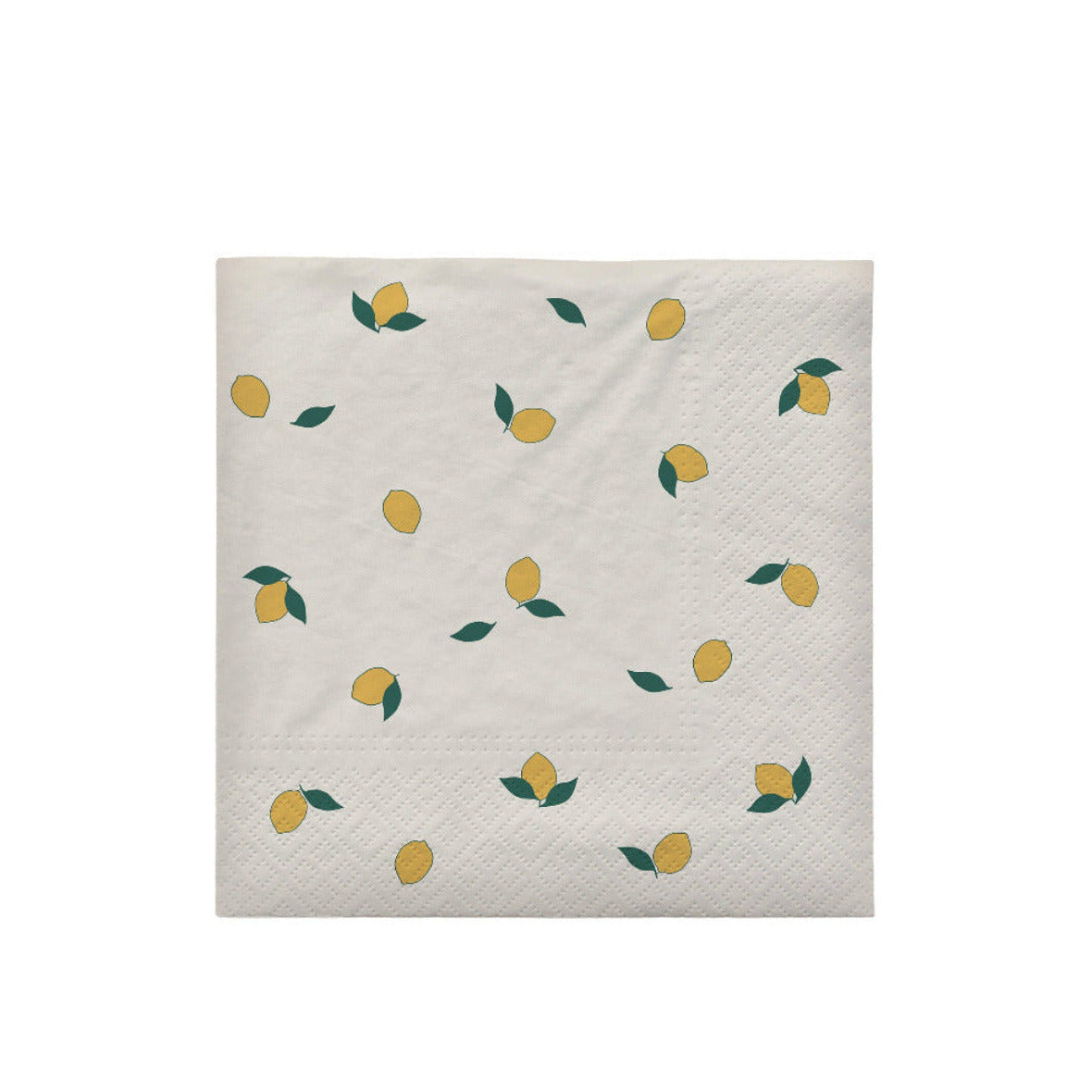 En citronmönstrad servett från Broste Copenhagen för en fräsch och frisk dukning. lemon pappersservett