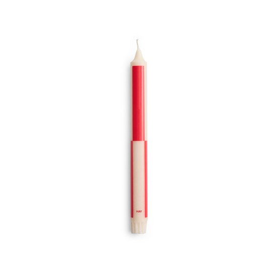 HAY Pattern Candle off-white with red block