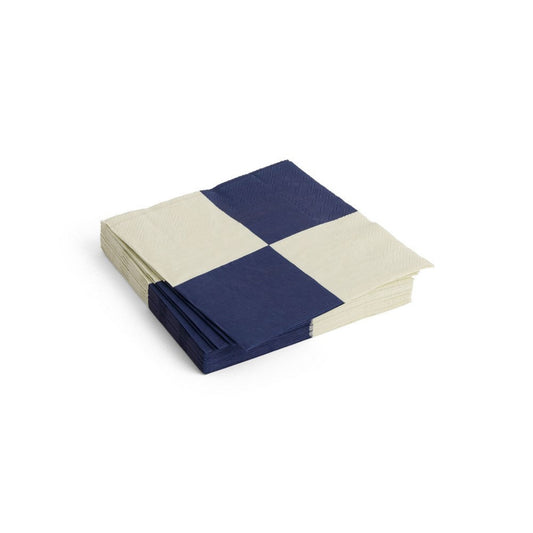 HAY Pattern Napkins Lunch off-white and dark blue L check