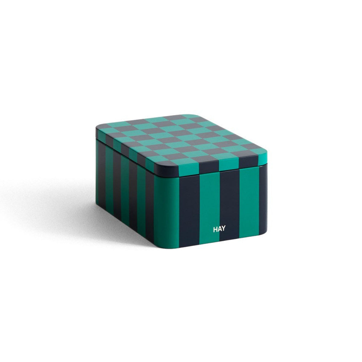 HAY Tin Container Small – Grön & Mörkblå