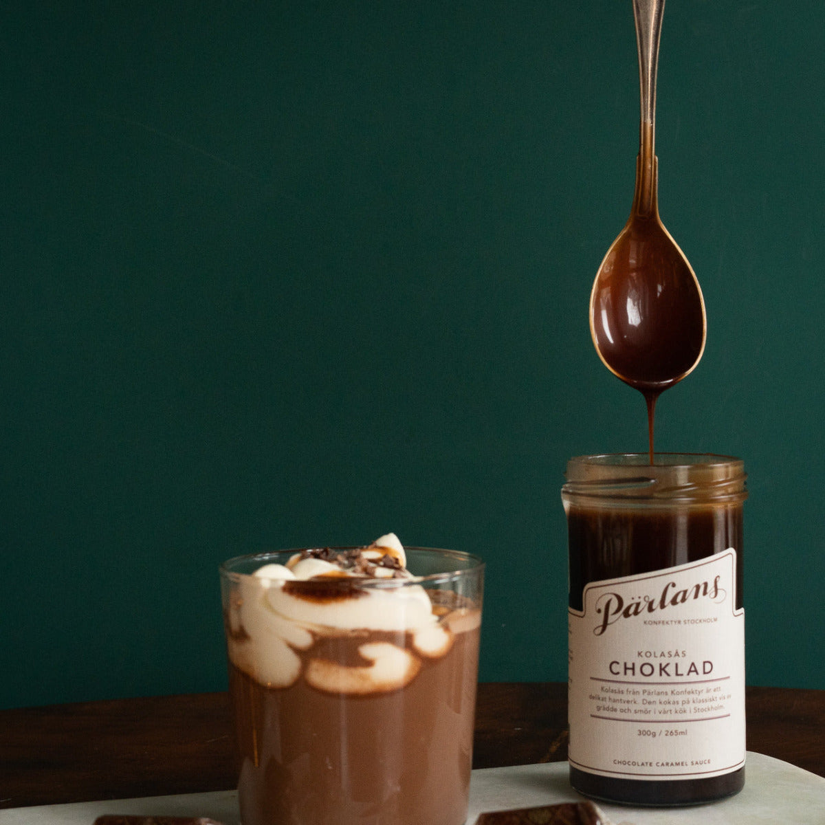 Pärlans Kolasås CHOKLAD glasburk
