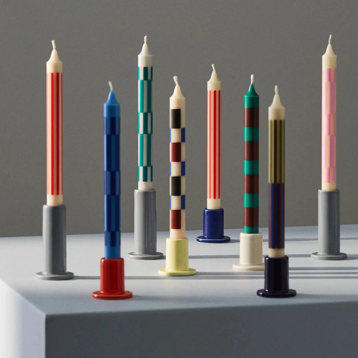 HAY Pattern Candle Pink and red thin stripe