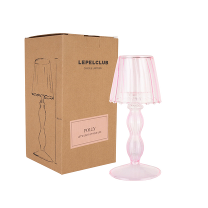 LEPELCLUB Polly candle lantern pink