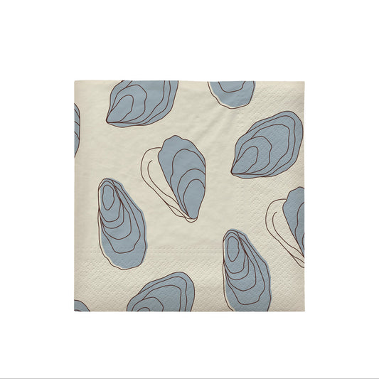 En läckert ostronmönstrad servett från Broste Copenhagen.