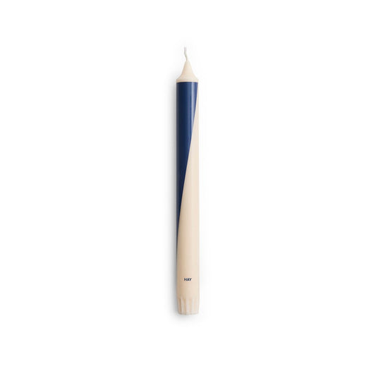 HAY Pattern Candle off-white with blue swirl