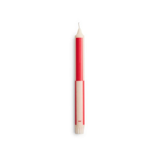 HAY Pattern Candle off-white with red block
