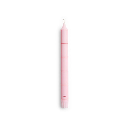 HAY Pattern Candle Light pink with red grid