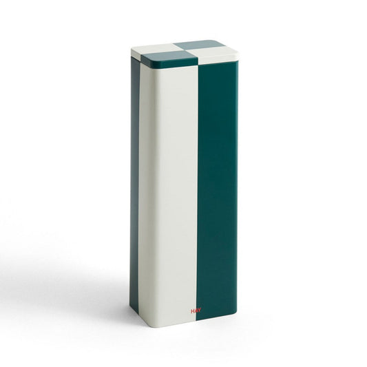 HAY Tin Container Förvaringsburk Slim – Grön & Off White