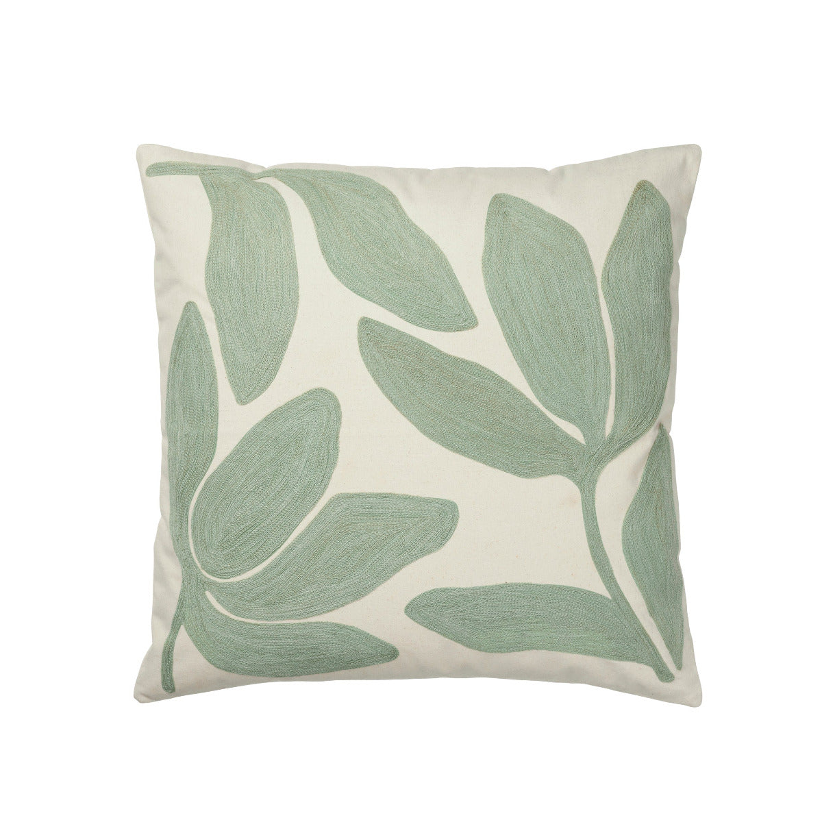 herbert kuddfodral från Broste Copenhagen, Fint broderat kuddfodral med slingrande blad i mjuk bomull. Denna ljuvliga gröna färg inreder vi gärna med i vår!