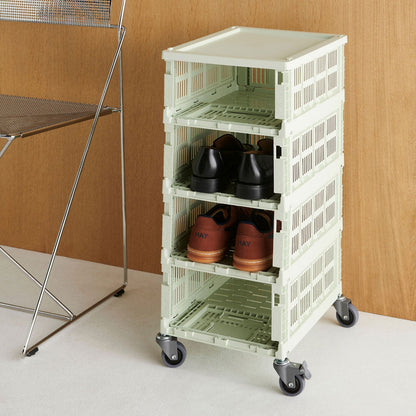 HAY Colour Crate Medium grey grå förvaringslåda vikbar stapelbar