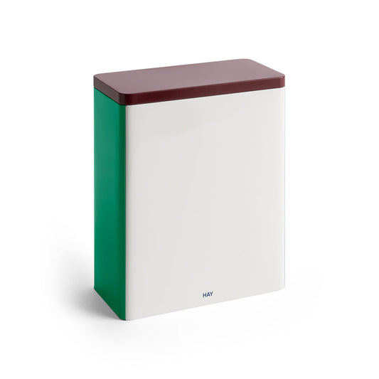 HAY Tin Container X-large - Off white, burgundy and green
