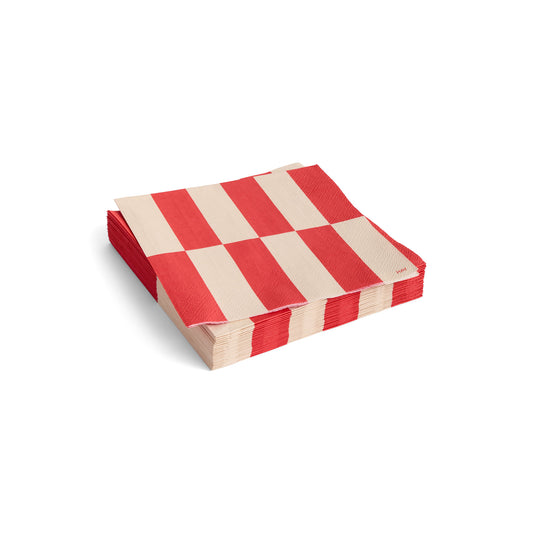 HAY Pattern Napkins Lunch Off-white and red