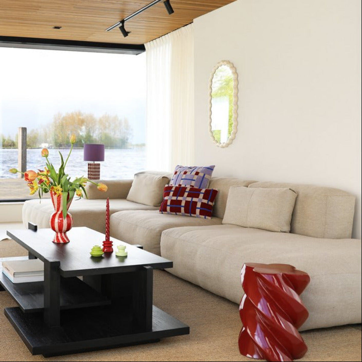 &Klevering Pillar marshmallow burgundy