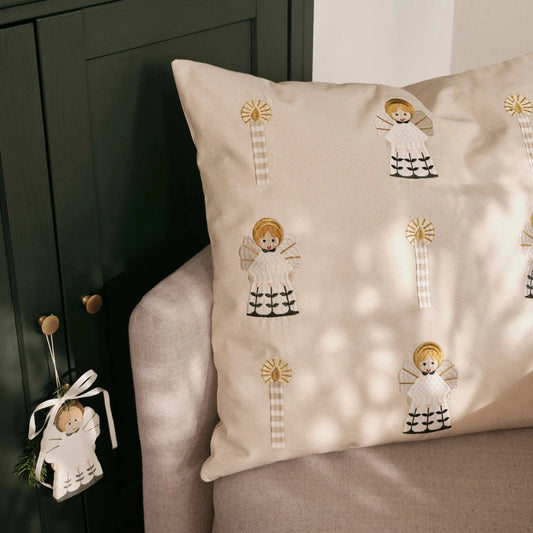 Broste Copenhagen Fairy Tale kuddfodral guld/off white