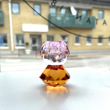 Kristalljusstake nr 12 amber/violett