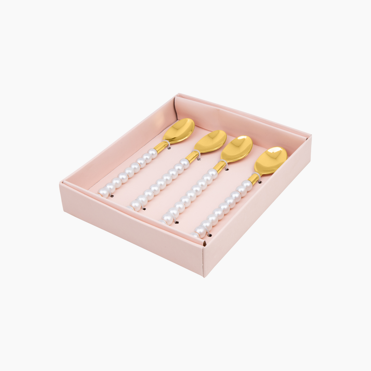 Fyra dekorativa skedar med pärlor i elegant design, Skedar med Pärlor 4-pack
