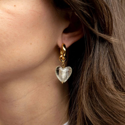 MASSI Jewelry In your heart earrings white