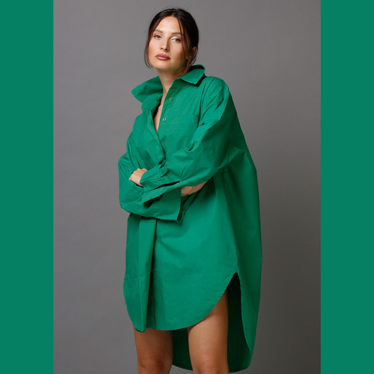 Boyfriend Oversized skjorta i bomull – Gucci Green
