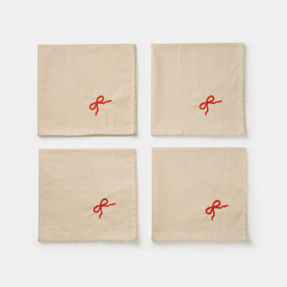 Midnatt Servetter 4-pack Bow