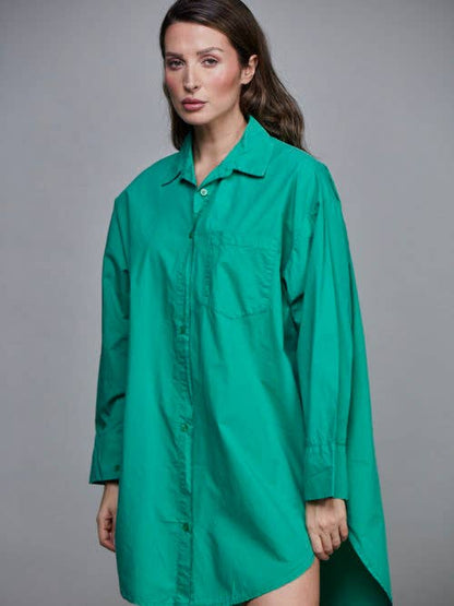 Boyfriend Oversized skjorta i bomull – Gucci Green
