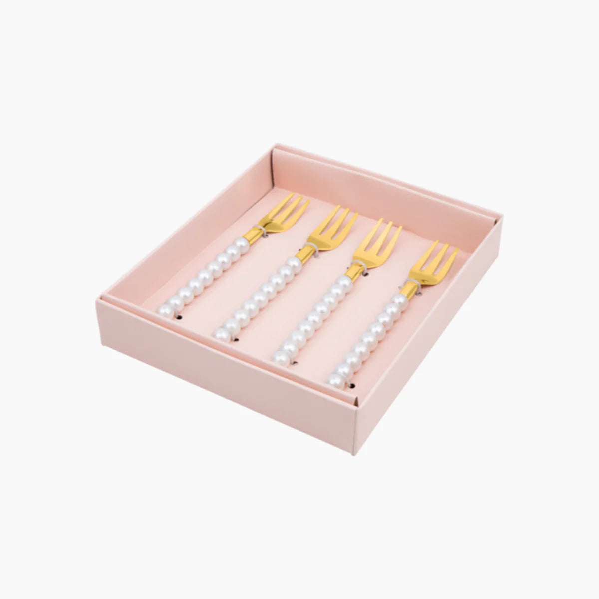 Fyra dekorativa gafflar med pärlor i lyxig design, Gafflar med Pärlor 4-pack