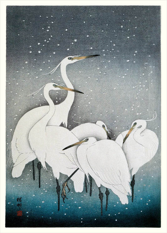 The Dybdahl "Snowy Herons" 50x70 cm