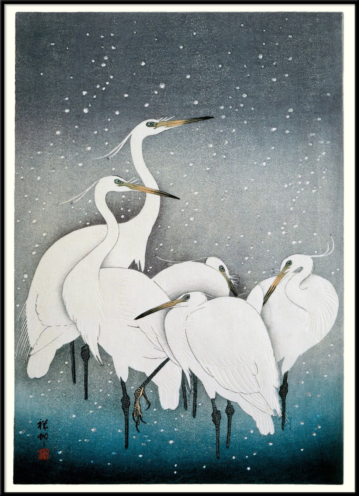 The Dybdahl "Snowy Herons" 50x70 cm